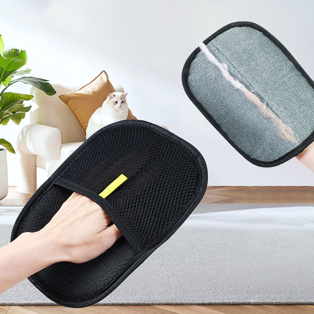 Pet Hair Remover Mitt Pet Hair Remover Gloves Deshedding Brush Glove For Dog Cat Rabbit With Long Short Curly Hair - Image 4
